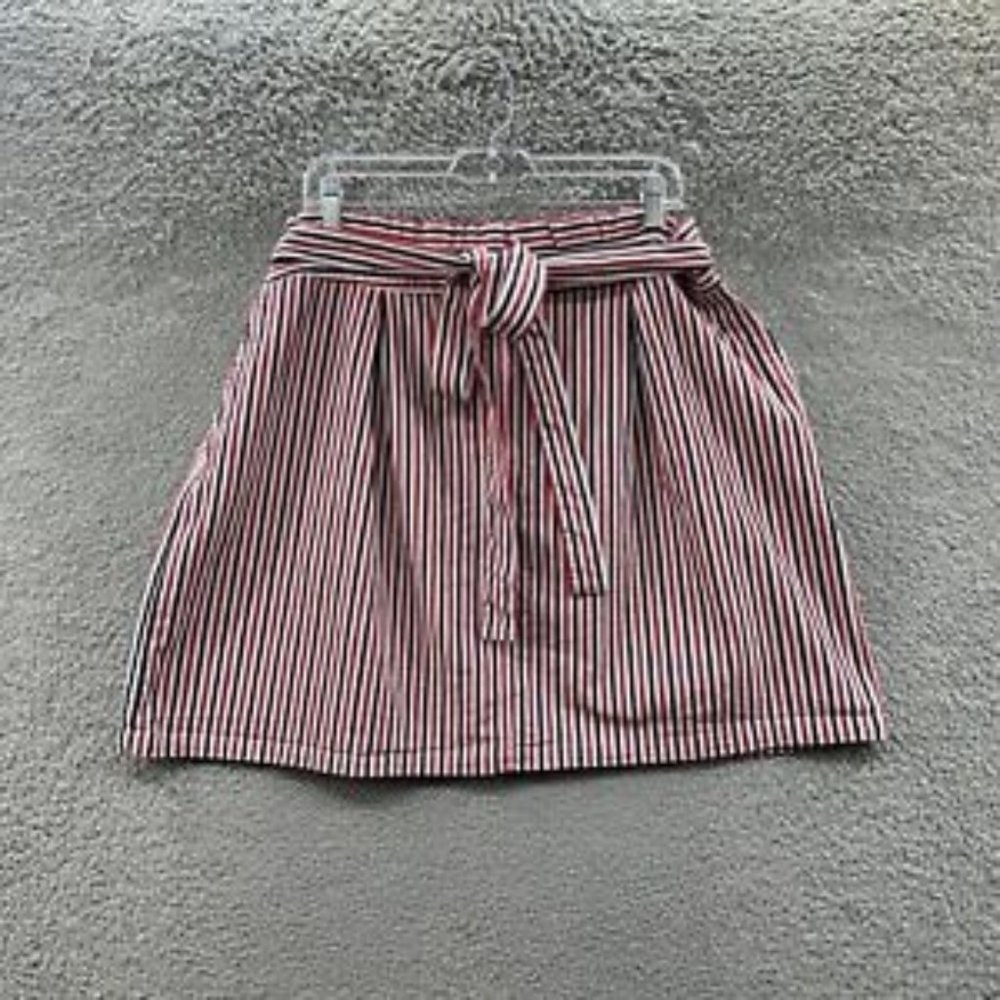 Forever‎ 21 Skirt Women's 3X Red, Whit & Blue Striped Belted Mini Skirt Size 3X